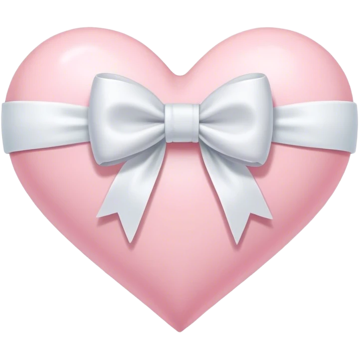 Pastel pink heart with white bow emoji
