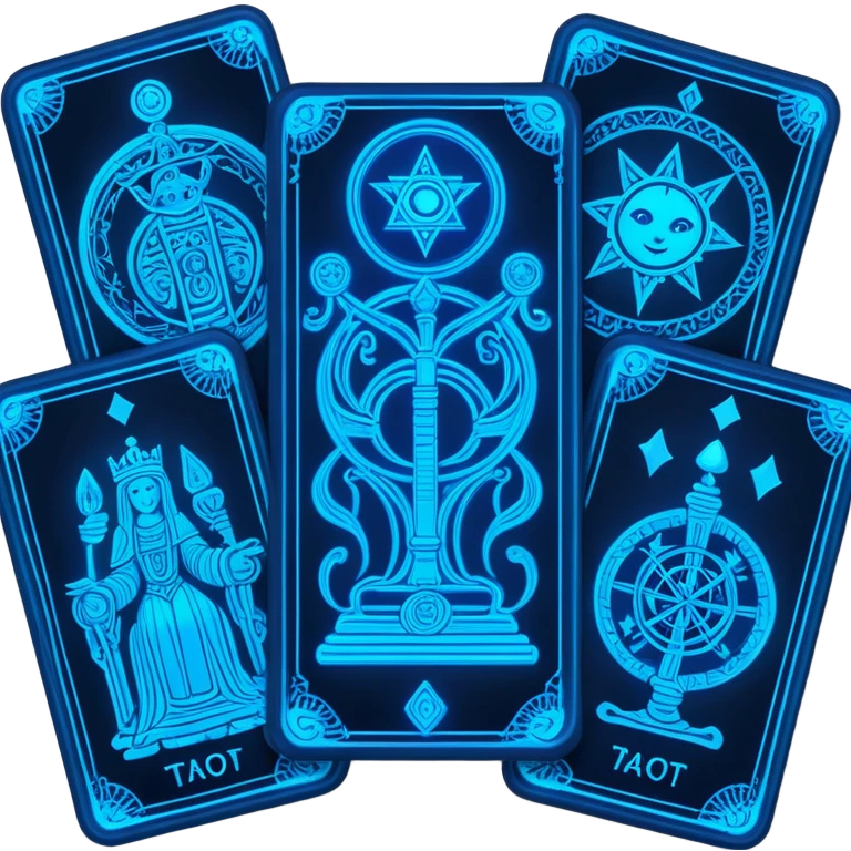 blue neon 2 tarot cards emoji