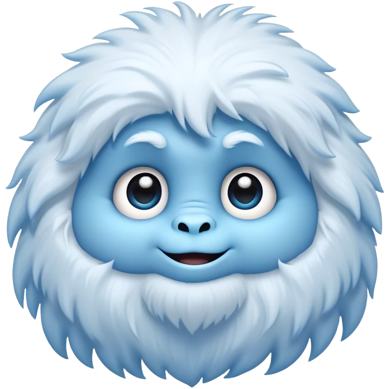 Cinematic Cute Yeti Portrait Emoji, with a charming, small, fluffy form in soft snowy whites and cool blues, featuring big, innocent eyes and a shy, gentle smile, simplified yet irresistibly endearing, highly detailed with a soft glowing outline that captures the whimsical charm of a friendly yeti ready for a cuddle! emoji