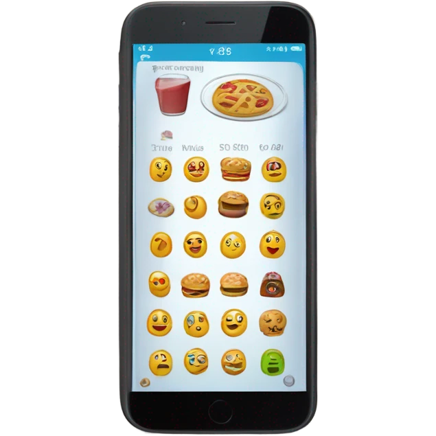 smartphone screen showing the number of calories. emoji