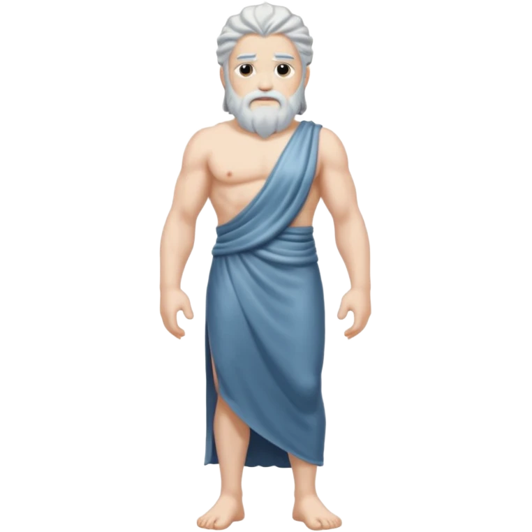 fullbody silverhair god ZEUS, standing still rearview emoji