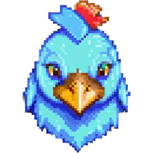 ultra-minimal blocky Minecraft chicken head emoji with one large colorful square pixel, perfectly square, extremely simple, abstract, playful, childlike emoji