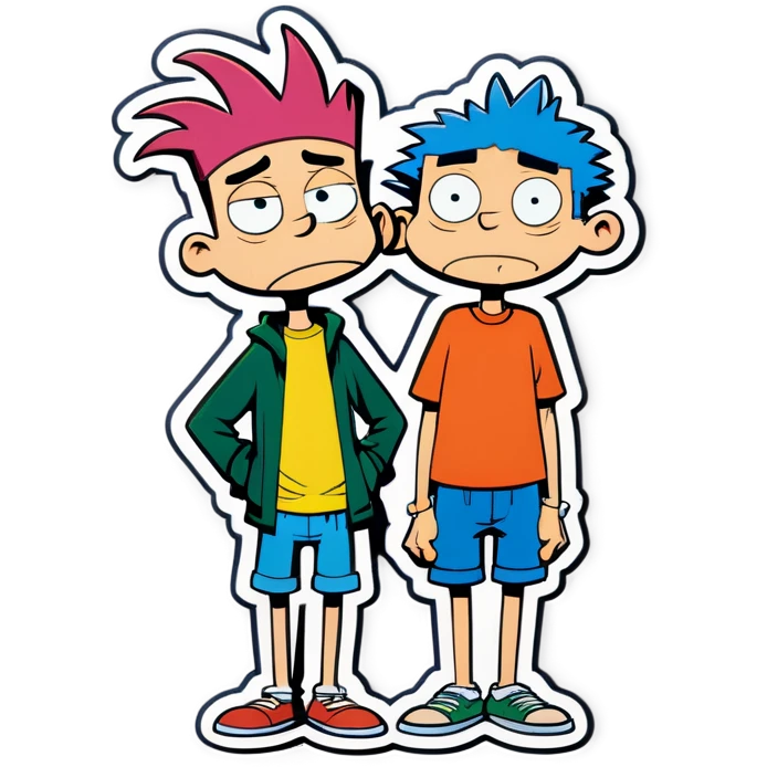 Ed Edd and eddy from Cartoon Network standing together  emoji