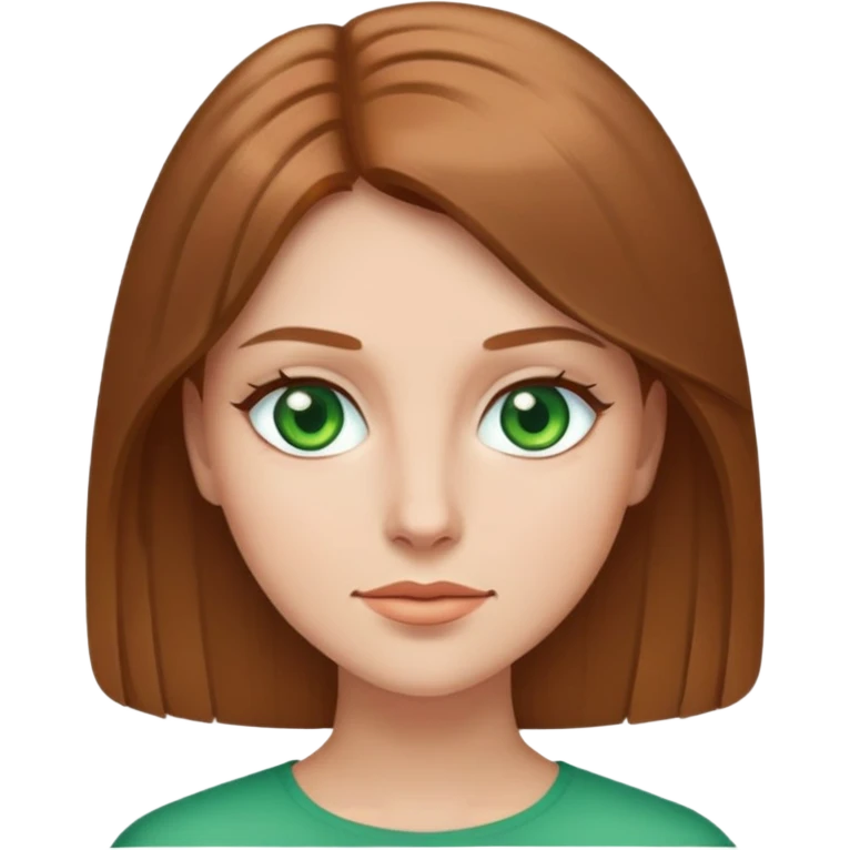 Woman green eyes ligh brown and straight emoji