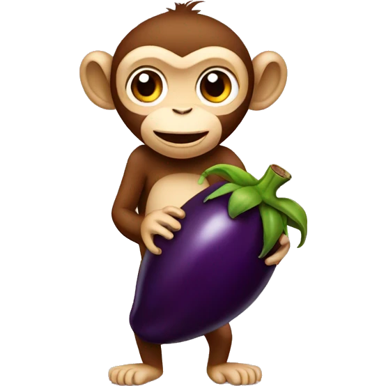 monkey holding eggplant emoji
