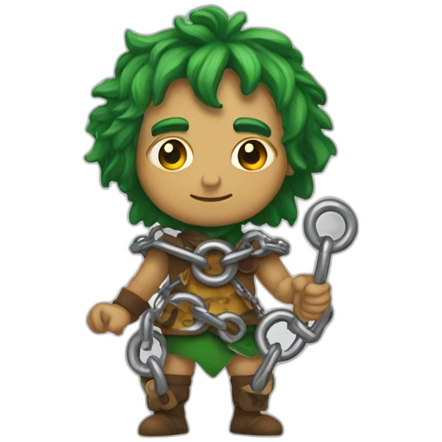 duende malvado calvo con cadenas emoji