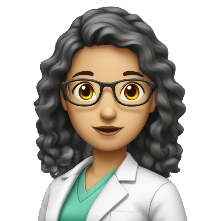 A scientists girl with semicurly air emoji