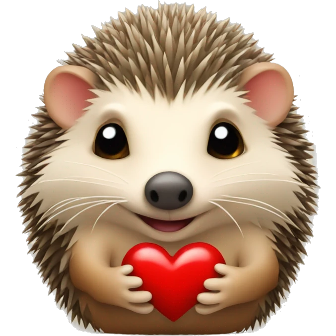 Hedgehog with a red heart in his paws  emoji