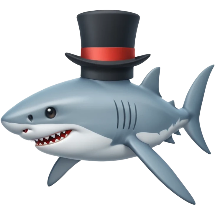 Shark with a top hat emoji