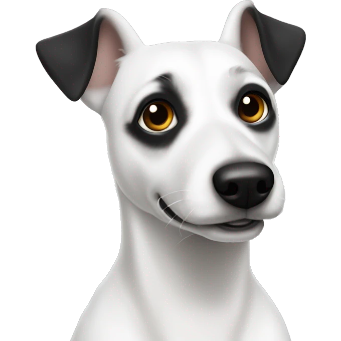 White jack russel with black ears emoji