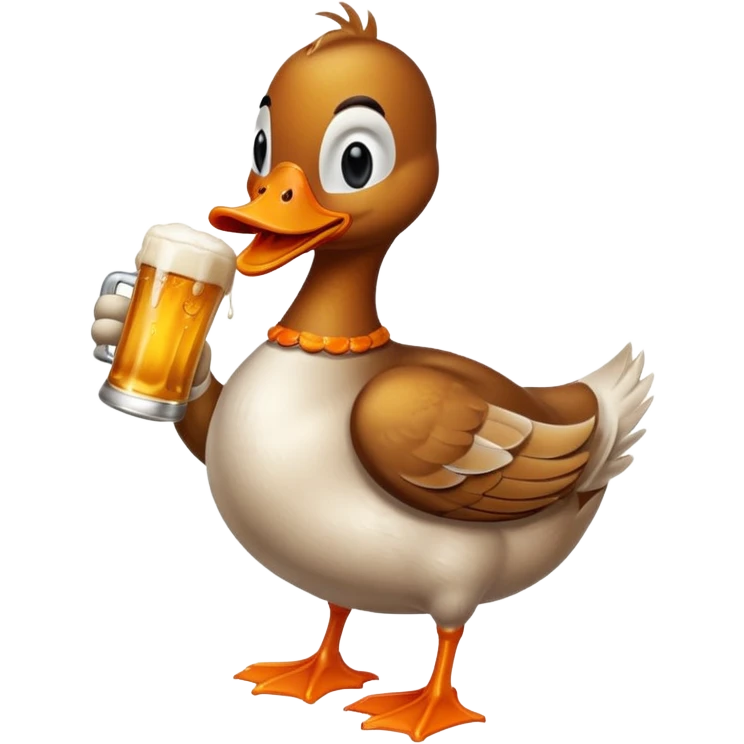 Drunken duck with beer  emoji