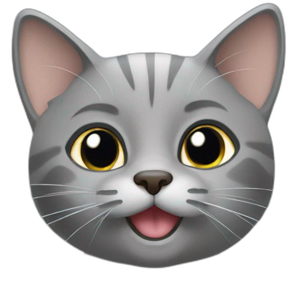 gray cat taking a cute selfie emoji