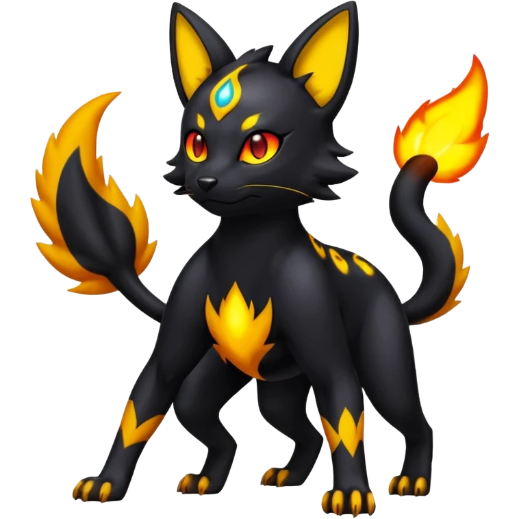 Electrifying Electric Powerful Spicy Solar Liepard-Umbreon-Litten-Sprigatito-Pokémon-fusion-creature (full body) emoji