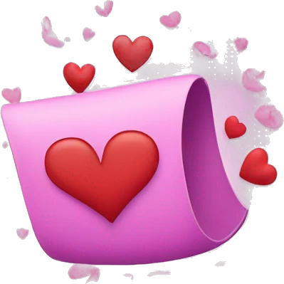 Letter P with hearts emoji