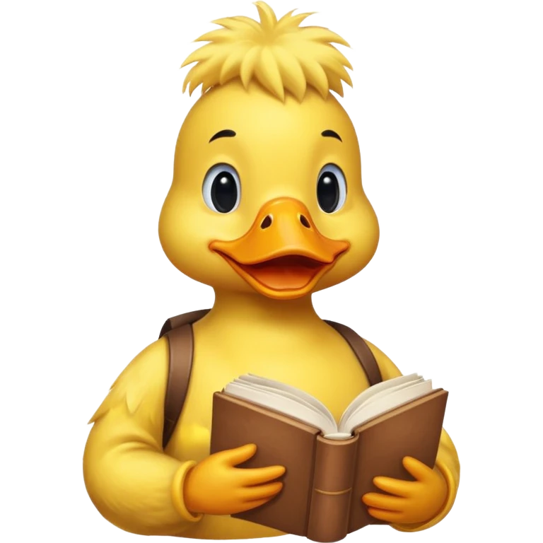 duck holding  book emoji