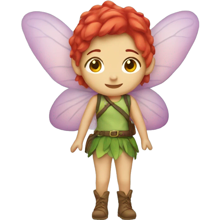A fairy with red hair and a cute outfit  emoji
