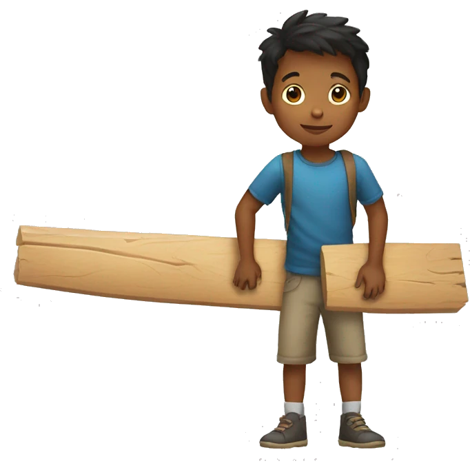 kid holding plank  emoji