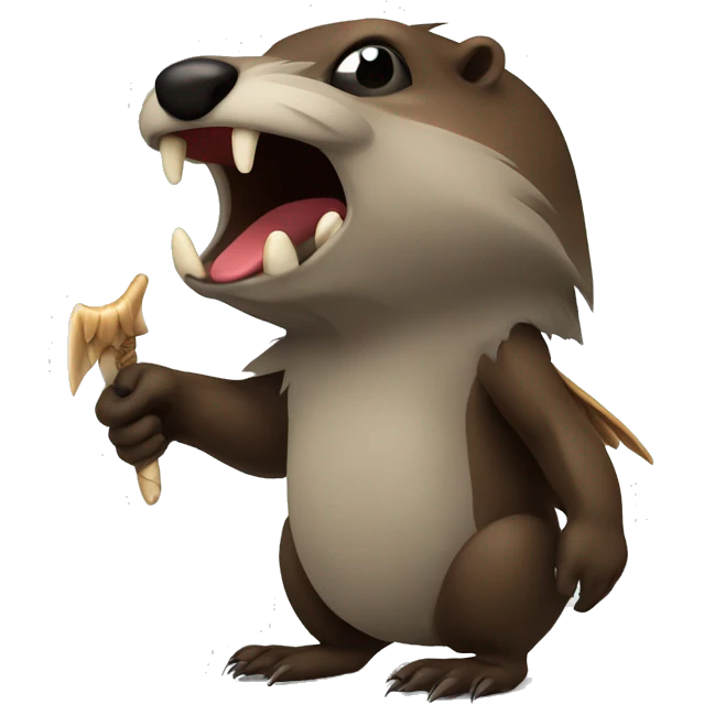 Side profile of evil beaver with wings emoji