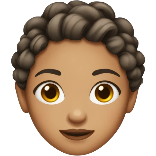 a medium skin girl with brown eyes and big puffy pigtails emoji