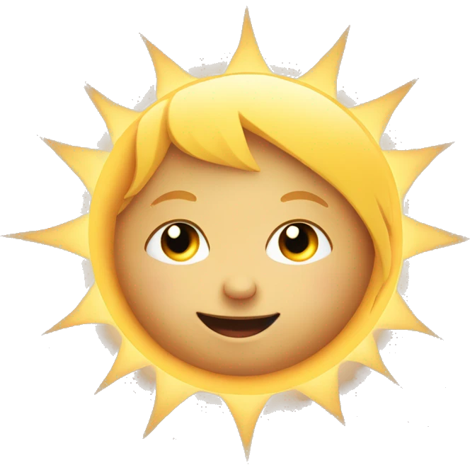 Baby boy face inside the Sun emoji
