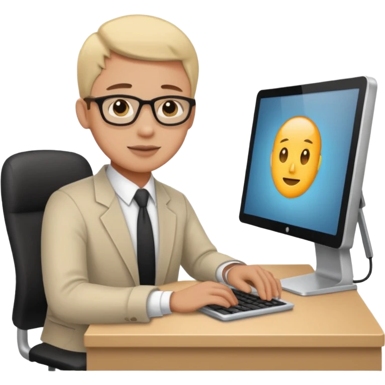 Person at work at computer emoji