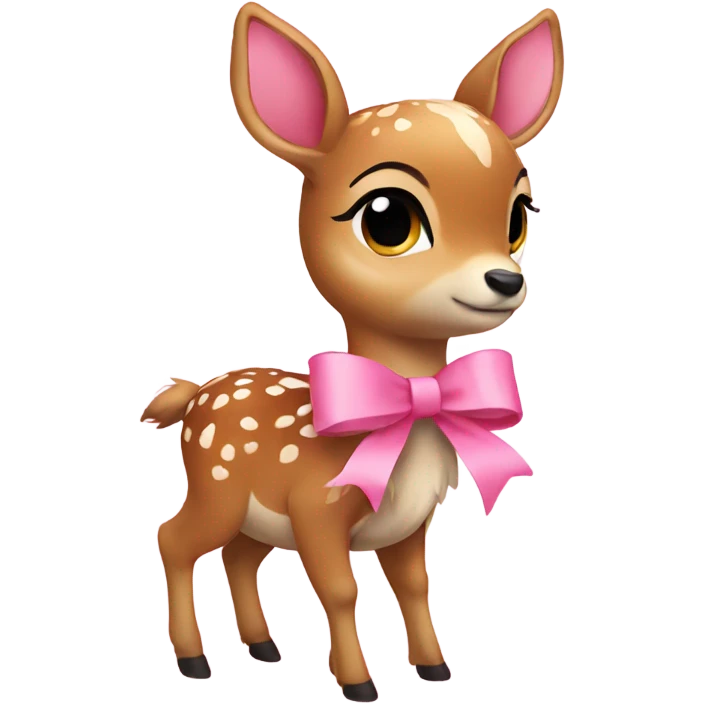 Fawn ribbon pink emoji