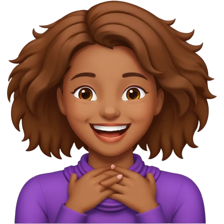 girl with arms around her neck laughing emoji