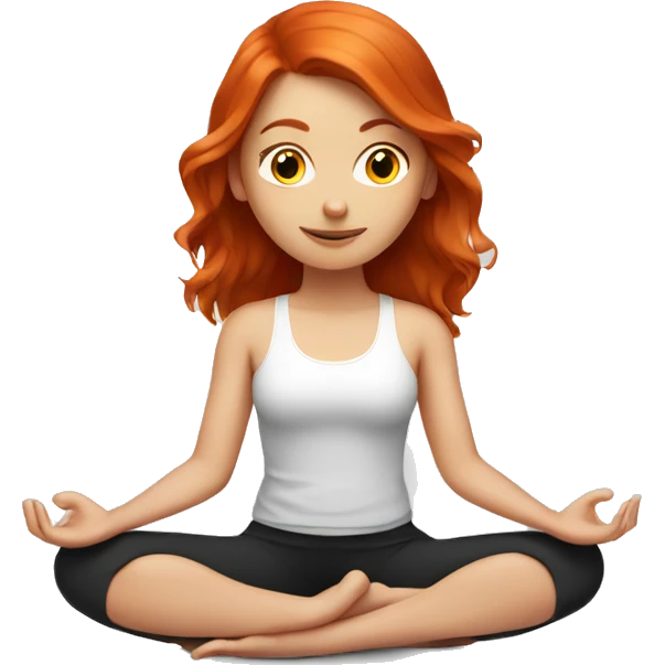 Redhead girl doing yoga  emoji