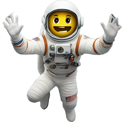 hippie astronaut comin out of space hole emoji