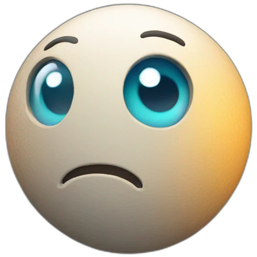 3d sphere with a cartoon torch texture with big confident eyes emoji