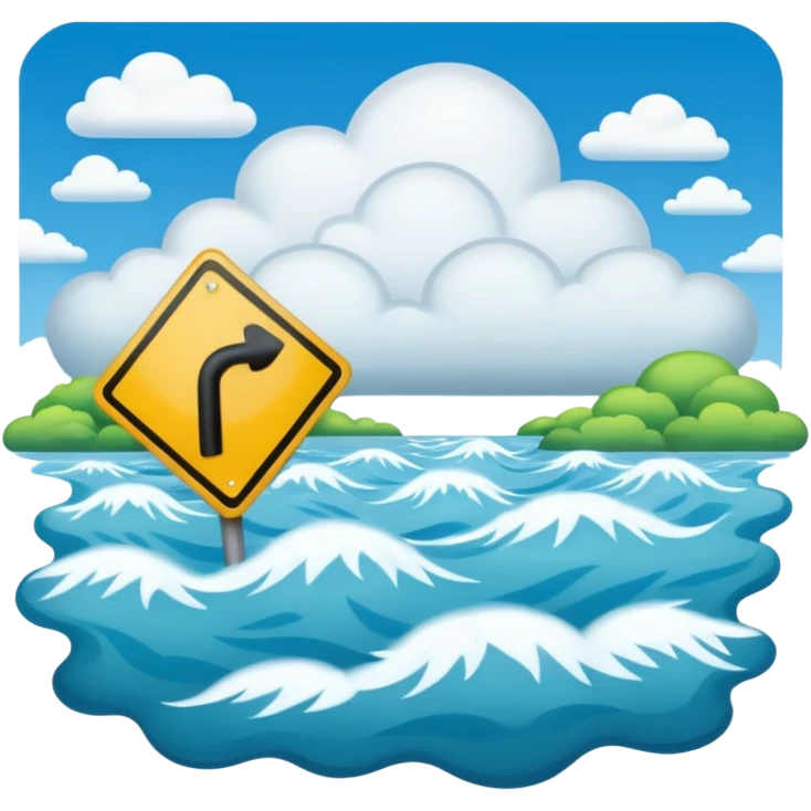 flood with wrong sign to clouds emoji