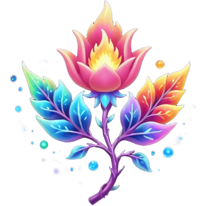 Elemental Forty Fiery Sparky Fierce Colorful Gradient Sparkly Nebular Starry Flaming Viney Rosey Rosy Vinal Dusky Aurorus-Amaura-Auroras-Pokémon-Fakémon-creature emoji