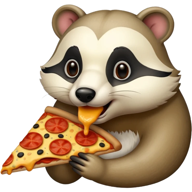 badger eating pizza  emoji