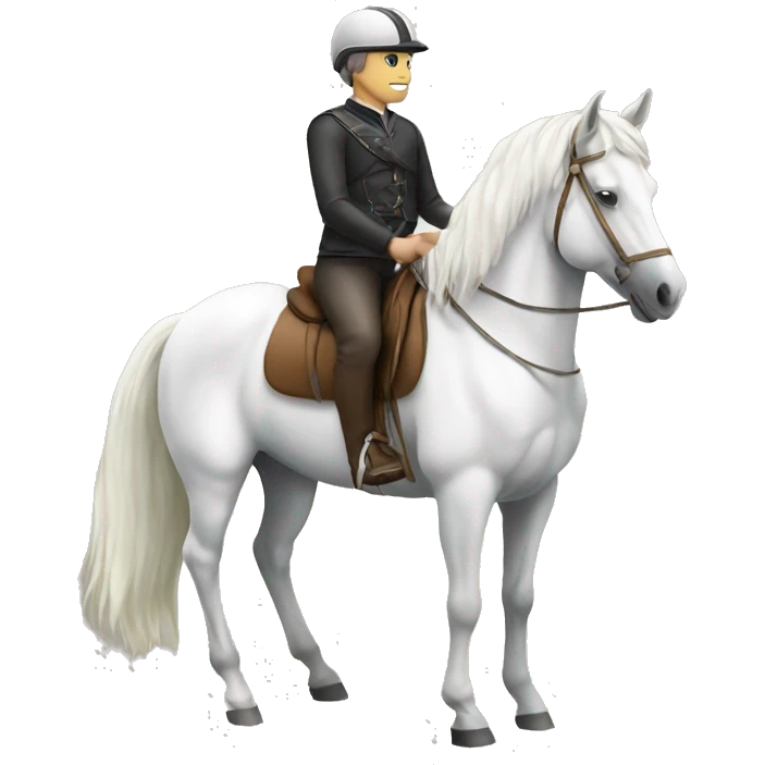 a white horse with a rider emoji