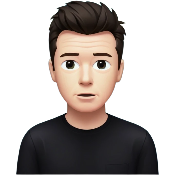Rick Astley at a lake surrounded by a forest at nighttime with 60-65% of his face gone and the lake is behind him and the background is almost pitch black and the entire picture including Rick Astley is a staticky glitchy horror type emoji