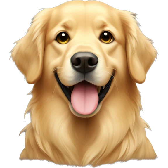 golden retriever with tennis ball emoji