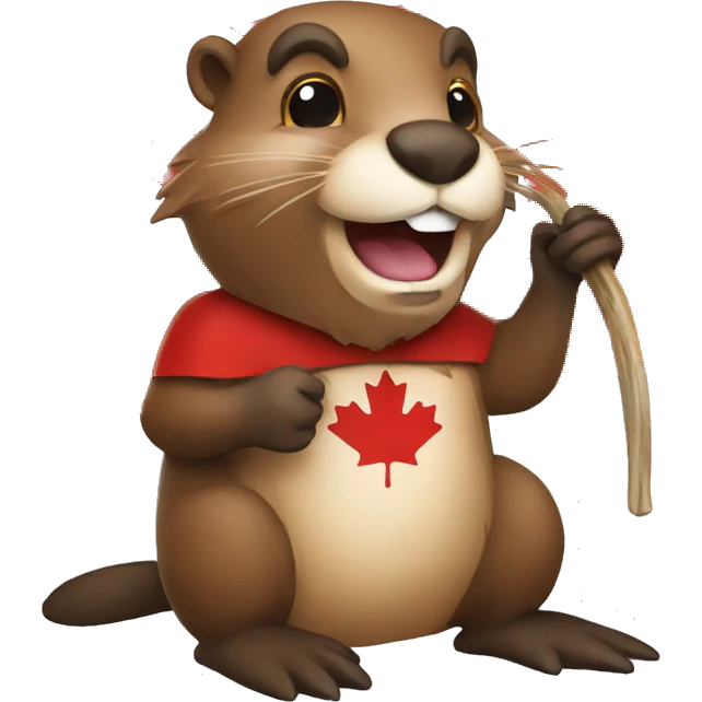 beaver canadian flag  emoji