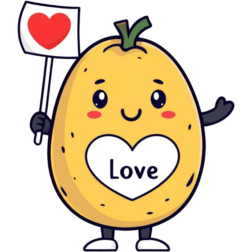 Sexy potato saying I love you emoji