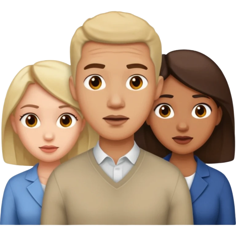 polygynie 1 man 3 women emoji