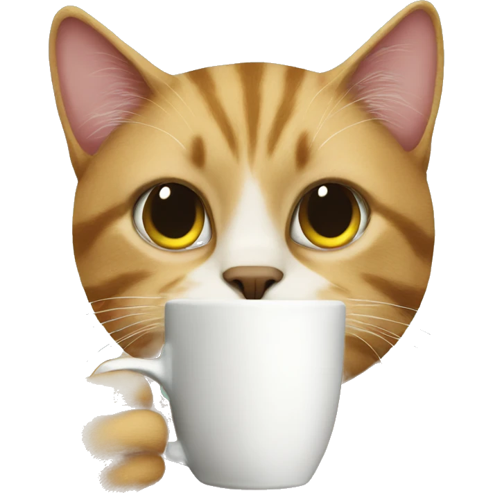 Cat drinking coffe  emoji