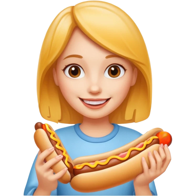 girl holding hot dog emoji
