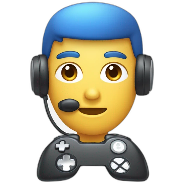 une persone qui joue avec une manette et qui fais un clin d'oeil emoji