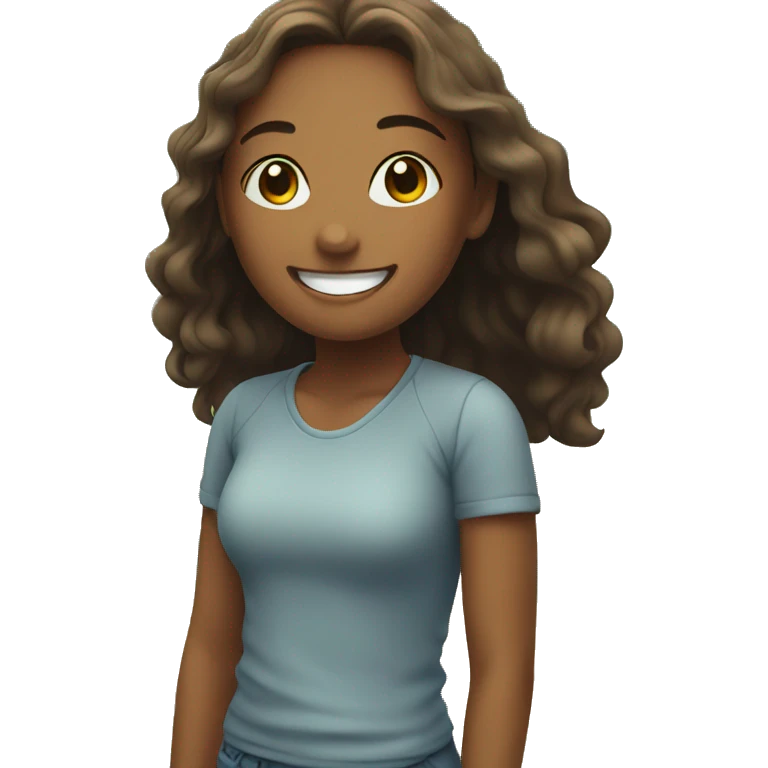 smiling girls in outdoor scene emoji