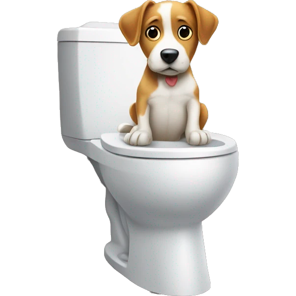 Dog on toilet emoji