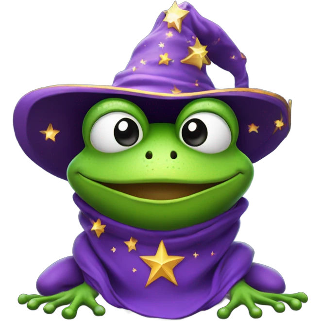 frog with wizard hat on emoji