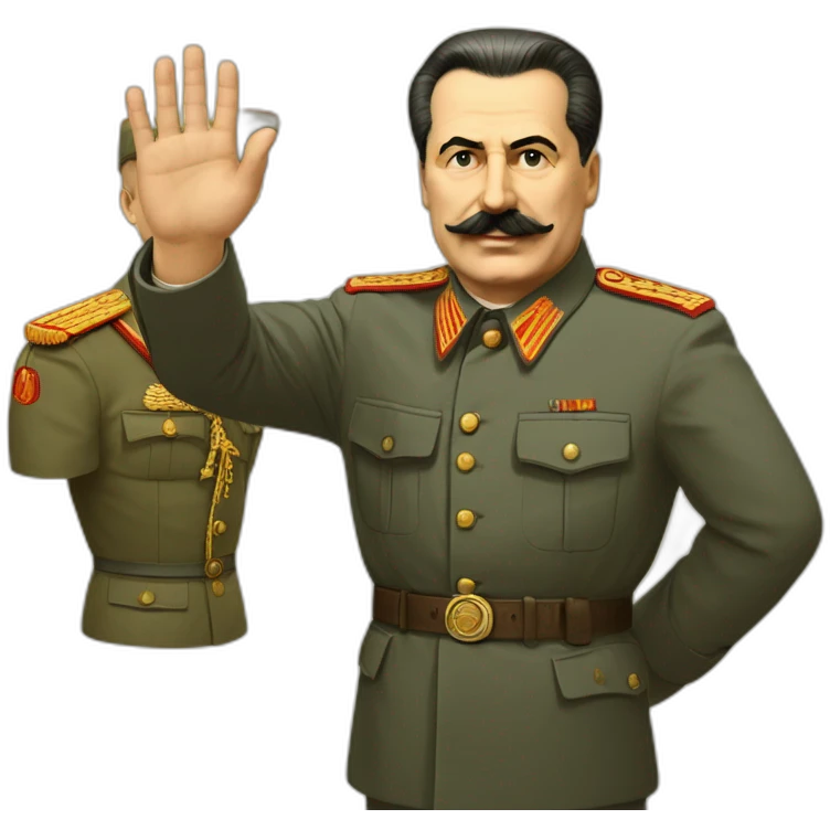 Stalin with mussolini handshaking emoji