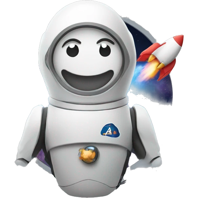 a mascot for tech community which has rocket in their logo emoji