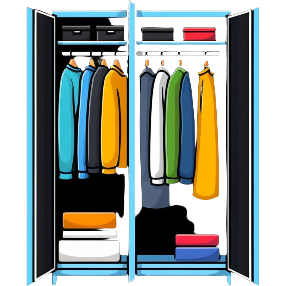 wardrobe closet with clothes emoji