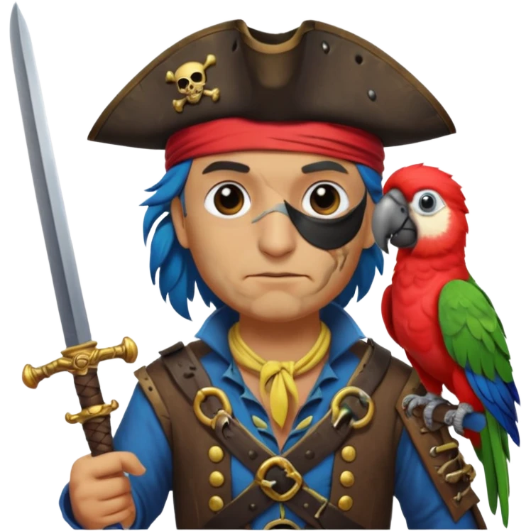 pirate and parrot emoji