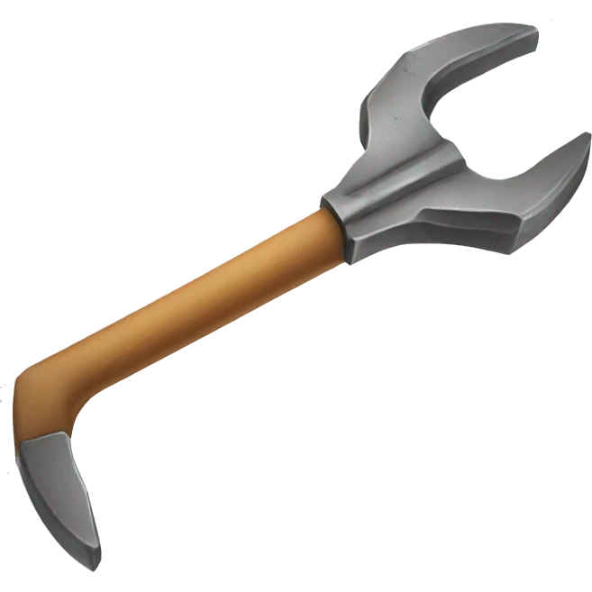 old metal crowbar for open boxes emoji